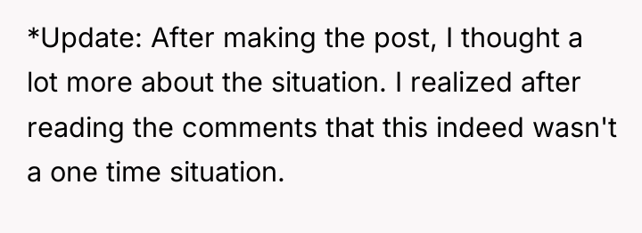 *Update: After making the post, I thought a lot more...