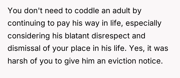 You don't need to coddle an adult by continuing to...