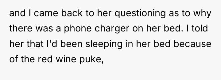 and I came back to her questioning as to why...