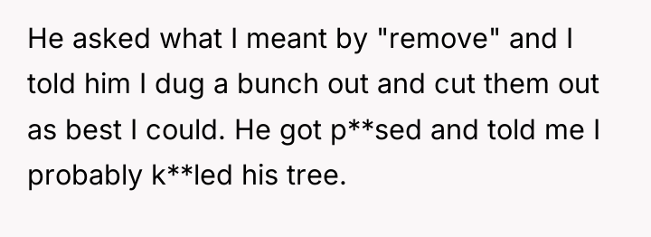 He asked what I meant by "remove" and I told...