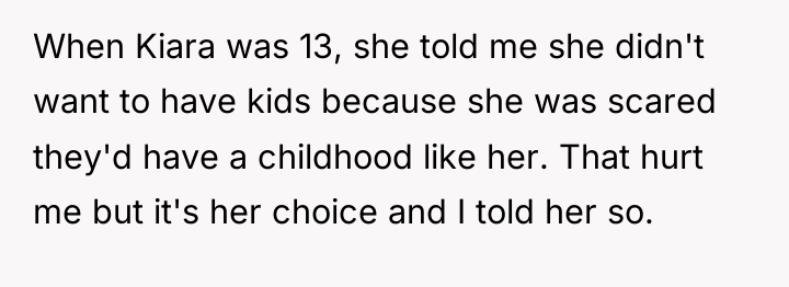 When Kiara was 13, she told me she didn't want...
