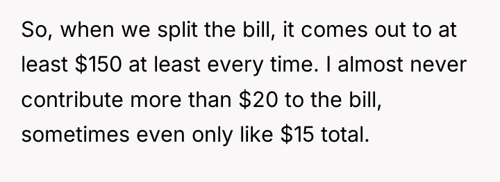 So, when we split the bill, it comes out to...