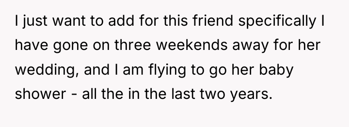 I just want to add for this friend specifically I...