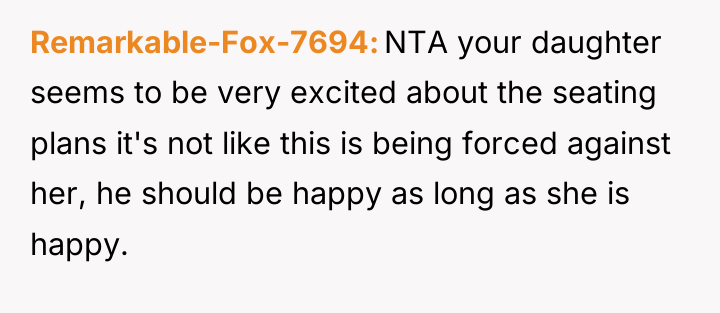 Remarkable-Fox-7694 NTA your daughter seems to be very excited about...