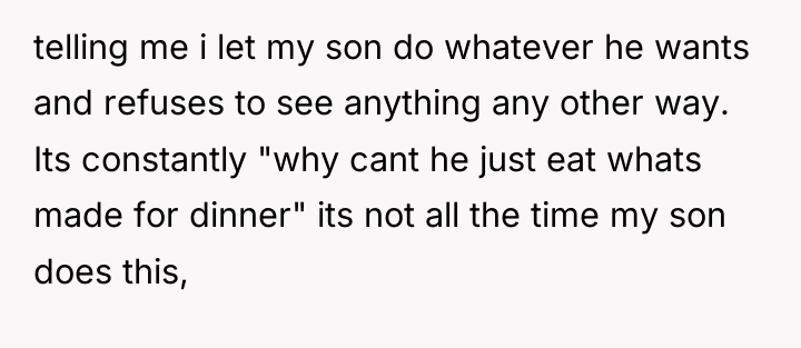 telling me i let my son do whatever he wants...