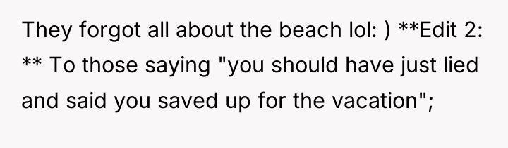 They forgot all about the beach lol: ) **Edit 2:...