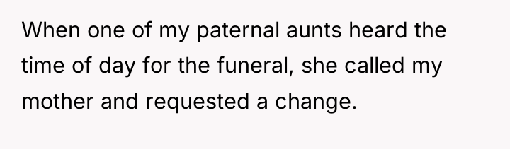 When one of my paternal aunts heard the time of...