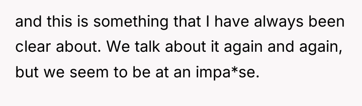 and this is something that I have always been clear...