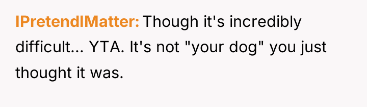 IPretendIMatter Though it's incredibly difficult... YTA. It's not "your dog"...