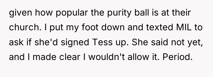 given how popular the purity ball is at their church....