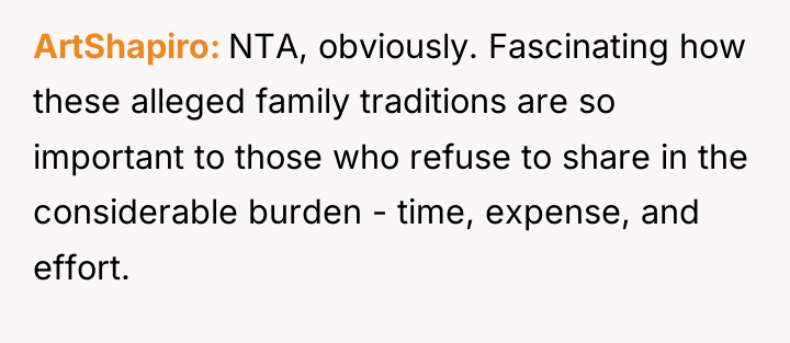 ArtShapiro NTA, obviously. Fascinating how these alleged family traditions are...