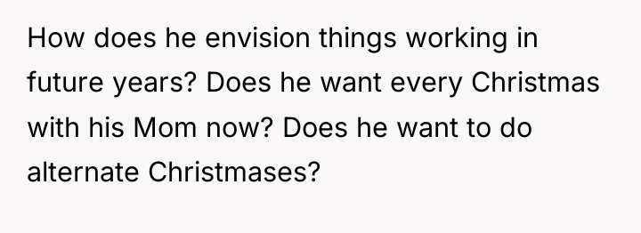 How does he envision things working in future years? Does...