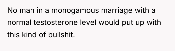 No man in a monogamous marriage with a normal testosterone...