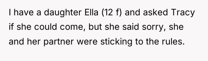I have a daughter Ella (12 f) and asked Tracy...