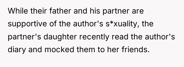 While their father and his partner are supportive of the...