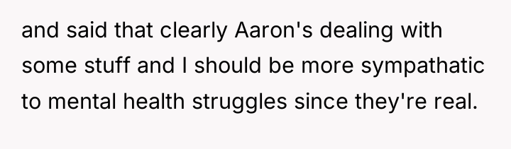 and said that clearly Aaron's dealing with some stuff and...