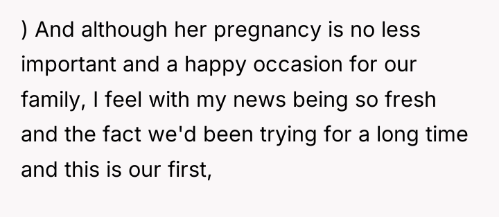) And although her pregnancy is no less important and...