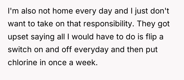 I'm also not home every day and I just don't...