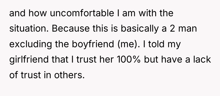 and how uncomfortable I am with the situation. Because this...