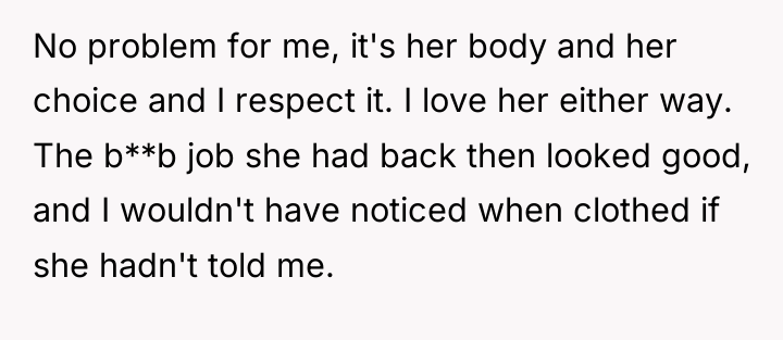 No problem for me, it's her body and her choice...