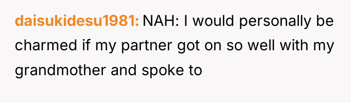 daisukidesu1981 NAH: I would personally be charmed if my partner...