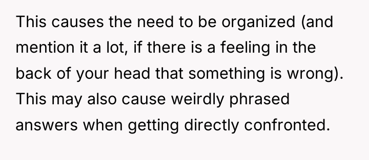 This causes the need to be organized (and mention it...