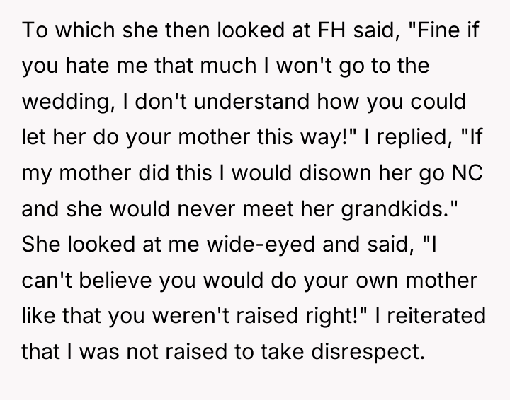 To which she then looked at FH said, "Fine if...
