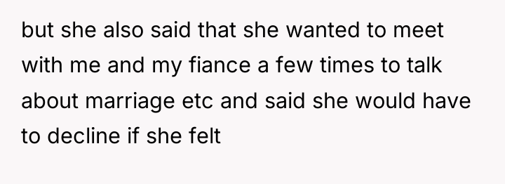 but she also said that she wanted to meet with...