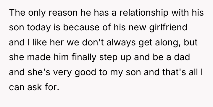 The only reason he has a relationship with his son...