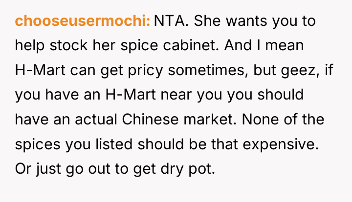 chooseusermochi NTA. She wants you to help stock her spice...