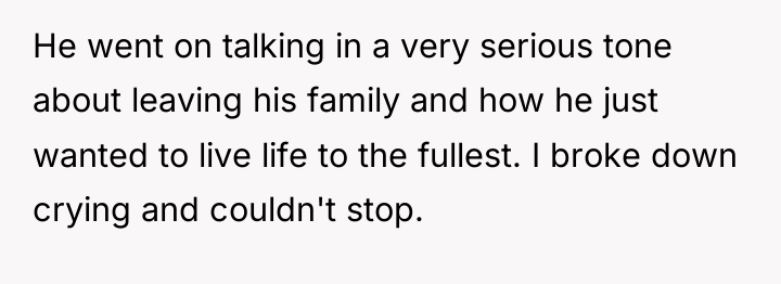 He went on talking in a very serious tone about...