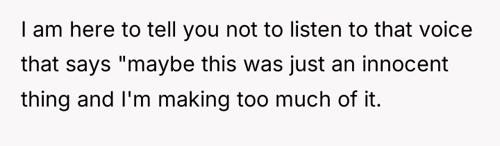 I am here to tell you not to listen to...