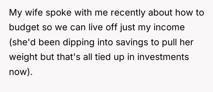 My wife spoke with me recently about how to budget...