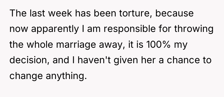 The last week has been torture, because now apparently I...