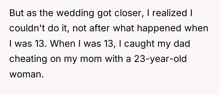 But as the wedding got closer, I realized I couldn't...