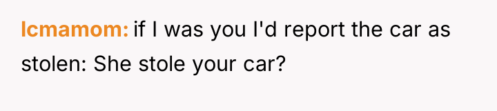 lcmamom if I was you I'd report the car as...
