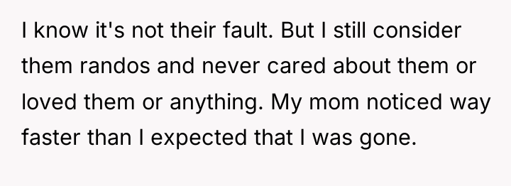 I know it's not their fault. But I still consider...