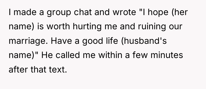 I made a group chat and wrote "I hope (her...