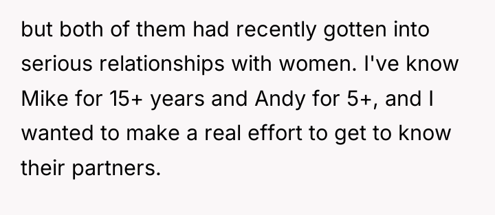 but both of them had recently gotten into serious relationships...