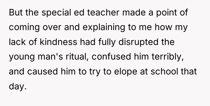 But the special ed teacher made a point of coming...