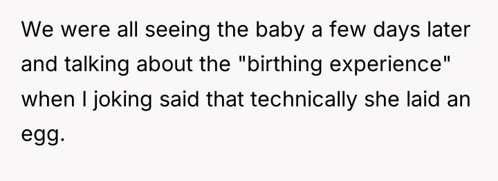 We were all seeing the baby a few days later...
