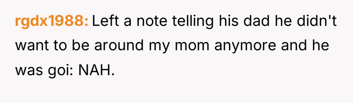 rgdx1988 Left a note telling his dad he didn't want...
