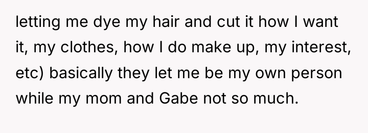 letting me dye my hair and cut it how I...
