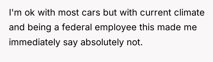 I'm ok with most cars but with current climate and...