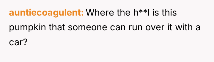 auntiecoagulent Where the h**l is this pumpkin that someone can...