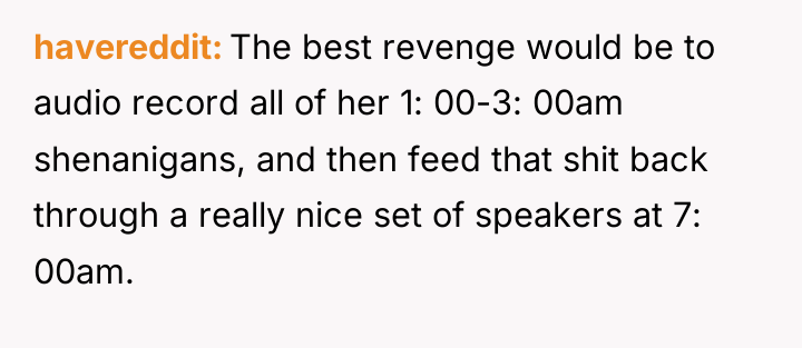 havereddit The best revenge would be to audio record all...