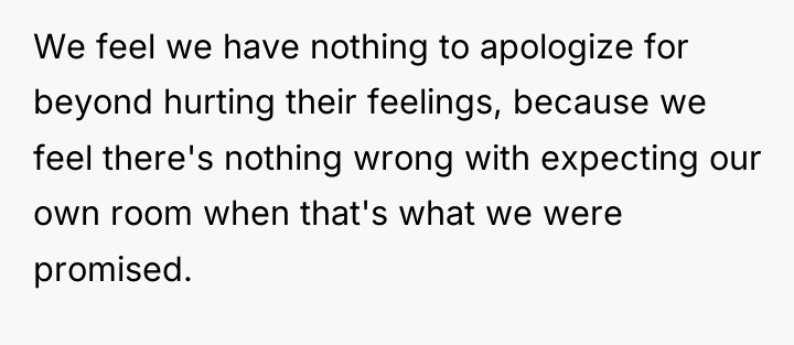 We feel we have nothing to apologize for beyond hurting...