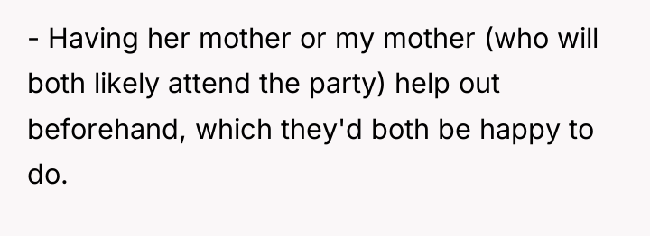 - Having her mother or my mother (who will both...