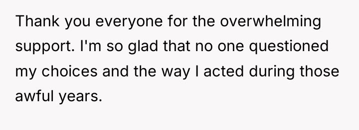Thank you everyone for the overwhelming support. I'm so glad...