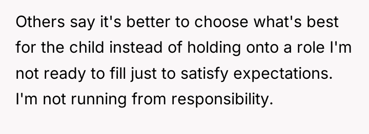Others say it's better to choose what's best for the...